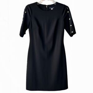 Tommy Hilfiger Short Sleeve Button Detail Black Sheath Dress Women’s Sz 2